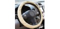 Somatology Steering Wheel Cover for Four Seasons Beige Gray and Black