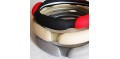 Sandwich Steering Wheel Cover for Four Seasons Beige Gray and Black