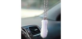 Car Pendant Black&White Mink Fox Fur Hangings