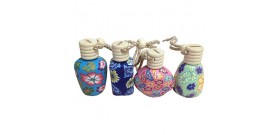  ?4pcs Polymer Clay Perfume Pendant Essential Oil Bottles Car Hanging Decorations (Random Color)