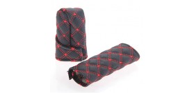 Car Auto Vehicle Handbrake Cover Gear Shift Knob Sleeve Protector Red Stitching