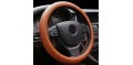 Steering Wheel Cover for Four Seasons Beige Gray Yellow Deep-Brown and Black