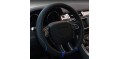 Imported Leather Steering Wheel Cover for Four Seasons Yellow Red Blue and White