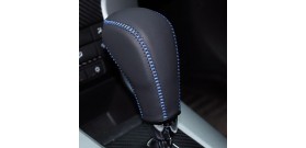 Black Genuine Leather Gear Shift Knob Cover for Automatic