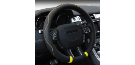 Imported Leather Steering Wheel Cover for Four Seasons Yellow Red Blue and White